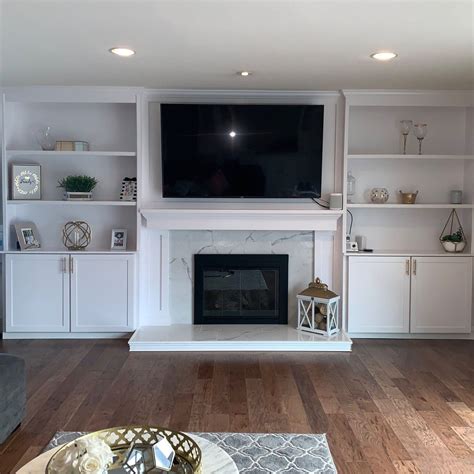 DIY Fireplace Surround and Built-Ins — Our Blessed Life in 2021 | Built in around fireplace ...