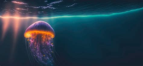 Premium Photo | Rainbow jellyfish in the ocean photography of a ...