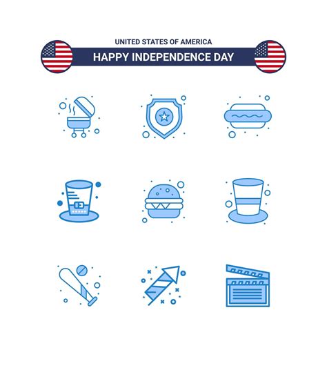 USA Independence Day blue icon set 1339489 Vector Art at Vecteezy