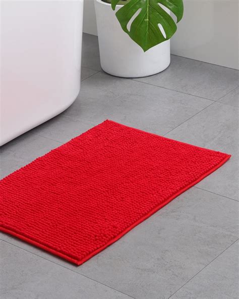 Anti Slip Fluff Cotton Large Floor Mat - Red – TextileTribe