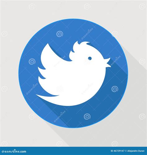 Flying blue twitter bird stock vector. Illustration of chat - 46729147