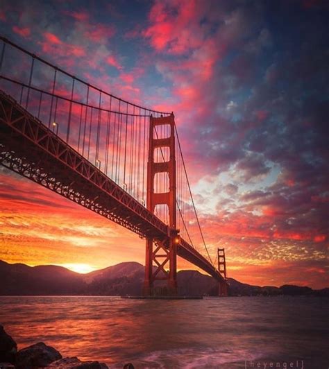 Colorful sunset as background for the Golden Gate Bridge, San Francisco ...