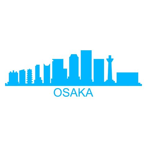 Osaka skyline on white background 4433368 Vector Art at Vecteezy