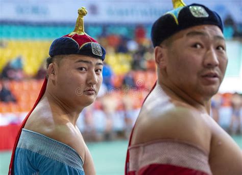 Mongolian Wrestlesrs in His Traditional Outfits Editorial Stock Photo - Image of folk ...