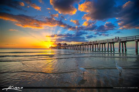 Sunset at Naples Pier Collier County Florida | HDR Photography by Captain Kimo