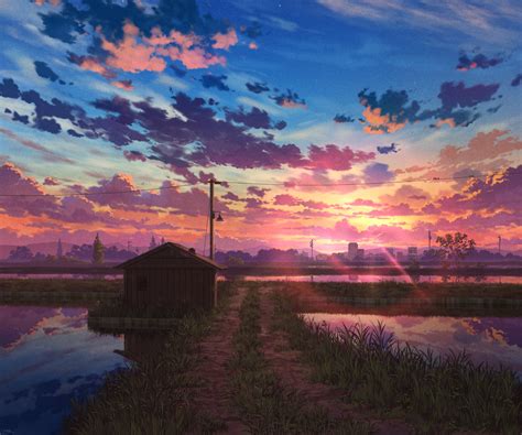 Download Anime Sunset Anime Sunset HD Wallpaper