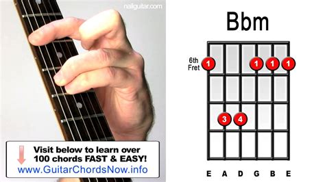 Bbm Minor - Guitar Chord Lesson - Easy Learn How To Play Bar Chords Tutorial - YouTube