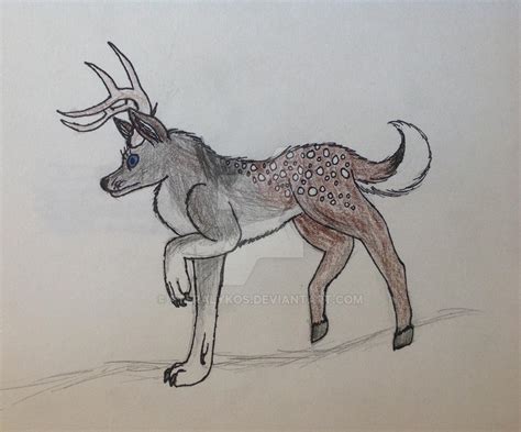 Wolf Deer Hybrid (for AussieTheWolf) by Pteralykos on DeviantArt