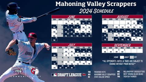 Scrappers & MLB Draft League Release 2024 Schedule | Mahoning Valley ...