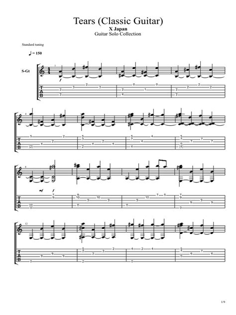 Tears (Classic Guitar) | PDF | Music Theory | Music Technology