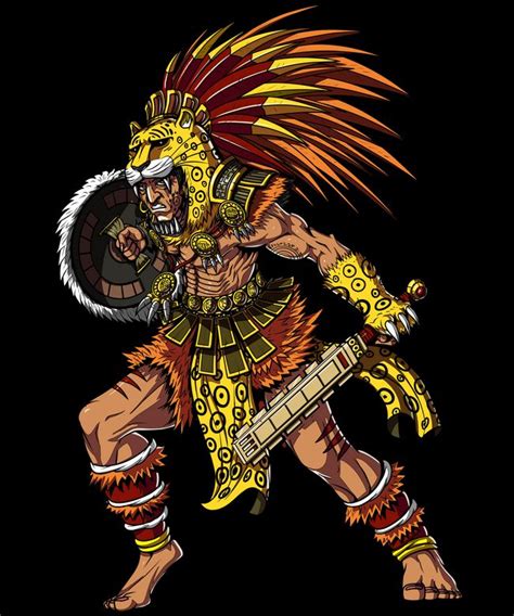 Aztec Jaguar Warrior Indian Native Mexican Art Print by Nikolay Todorov | Jaguar tattoo, Aztec ...