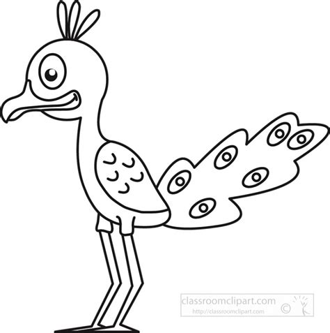 Animal Outline Clipart-cute cartoon bird outline 21