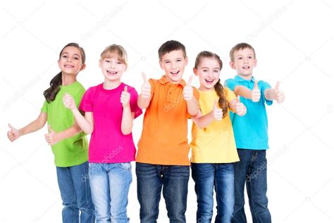 Group of happy kids with thumb up sign — Stock Photo © valuavitaly #89473060