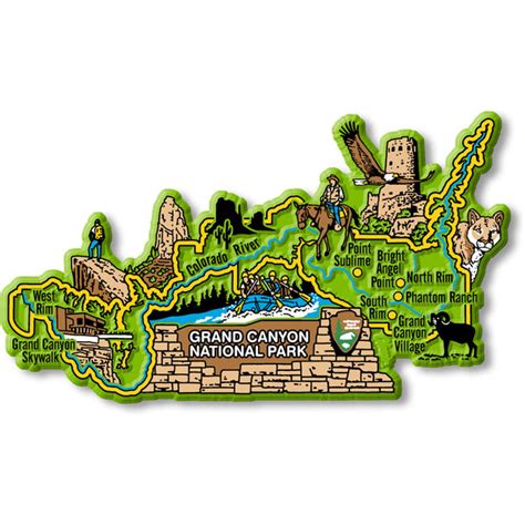 Grand Canyon National Park Map Magnet - ClassicMagnets.com