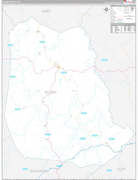 Roane County, WV Zip Code Map - Premium