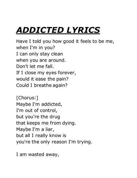 Addicted lyrics