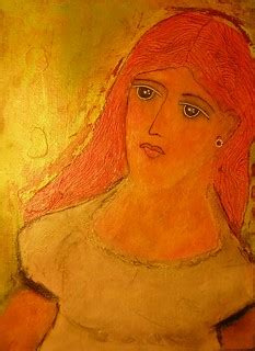 Acrylics, pastels and chalk folk art painting on canvas bo… | Flickr