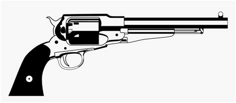 Black And White Revolver, HD Png Download - kindpng