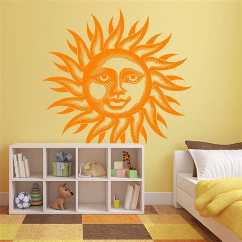 Happy Sun Face Vinyl Wall or Ceiling Decal many sizes and colors to pick from… Dog Decals, Vinyl ...