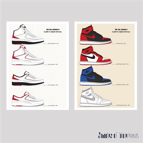 Nike Air Jordan 2 A guide to original colorways Giclée | Etsy