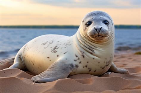 Premium Photo | Baby of common seal on the coast