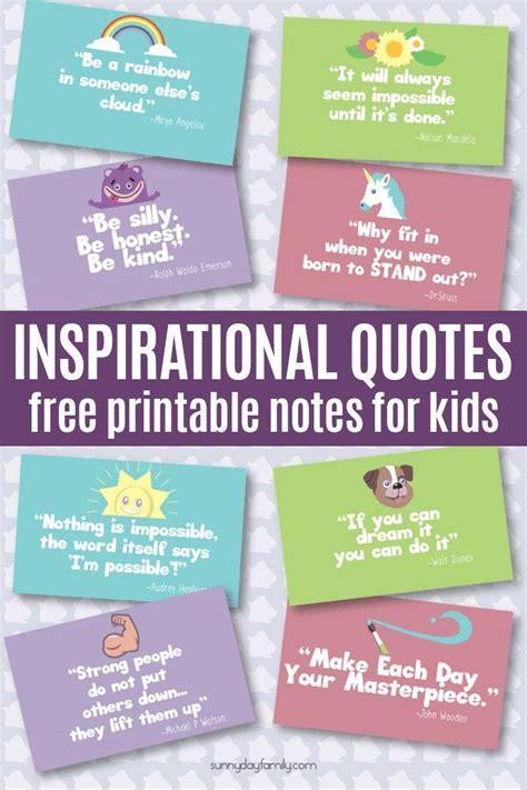 Inspirational Quotes Kids Will Love | Free Printable Notes ...