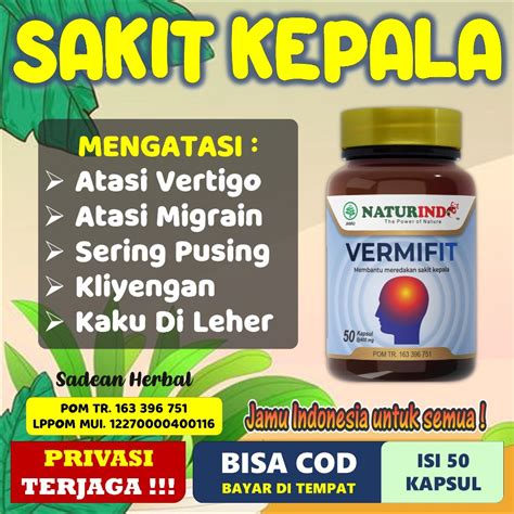 Jual Obat Sakit Kepala Vertigo Migren Pusing Herbal | Shopee Indonesia