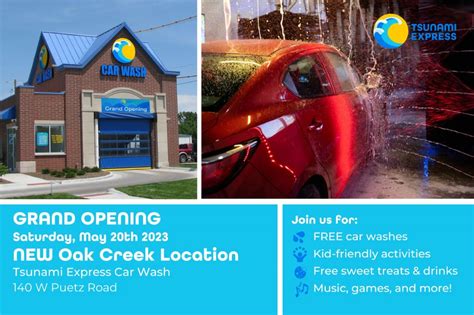 GRAND OPENING: Tsunami Express Car Wash (FREE WASHES!) | 140 W Puetz Rd ...