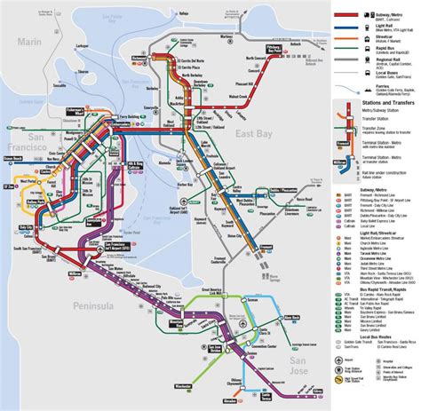 San Francisco public transportation map - Map public transportation San ...