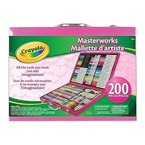 Amazon.com: Crayola Pink 200-Piece Masterworks Art Case [Toy]: Toys & Games