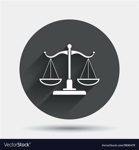 Scales of justice sign icon court law symbol Vector Image