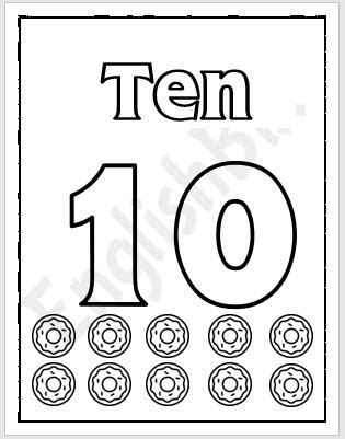 Number 10 Coloring Page for Kids - EnglishBix