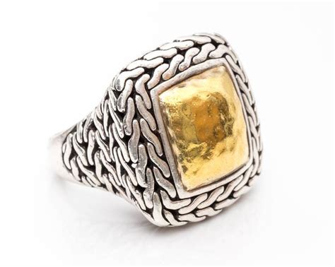 1980s John Hardy Sterling Silver and Gold Ring For Sale at 1stDibs ...