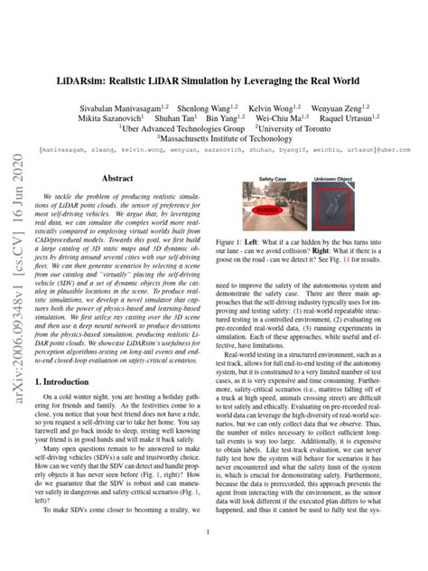 LiDARsim: Realistic LiDAR Simulation by Leveraging The Real World | PDF