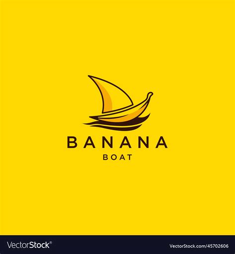 Banana with sailing boat logo icon design template