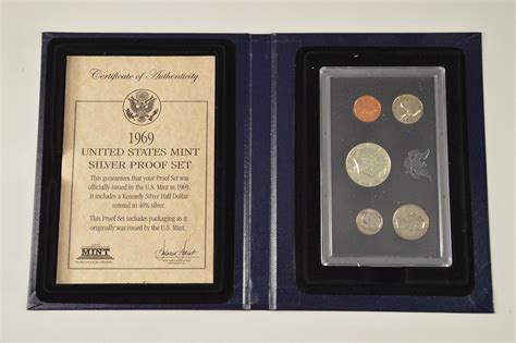 SILVER Coin Set 1969 United States Mint Silver Proof Set Historic US ...