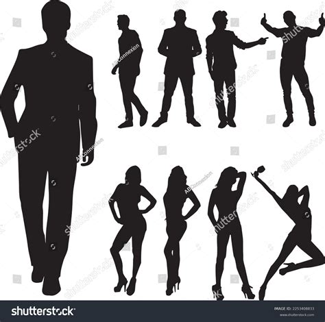 Silhouette Miss Mister VECTOR EPS: vector de stock (libre de regalías) 2253408833 | Shutterstock