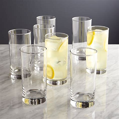 Boxed Highball Glasses, Set of 8 | Crate and Barrel