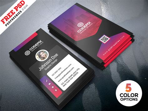 Vertical Business Card Designs PSD | PSDFreebies.com