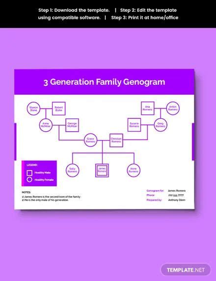 3 Generation Family Genogram Templates in Word, InDesign, Google Docs, Pages - Download ...