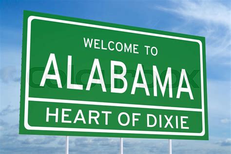 Welcome to Alabama state road sign | Stock image | Colourbox