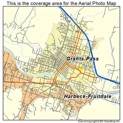 Aerial Photography Map of Grants Pass, OR Oregon