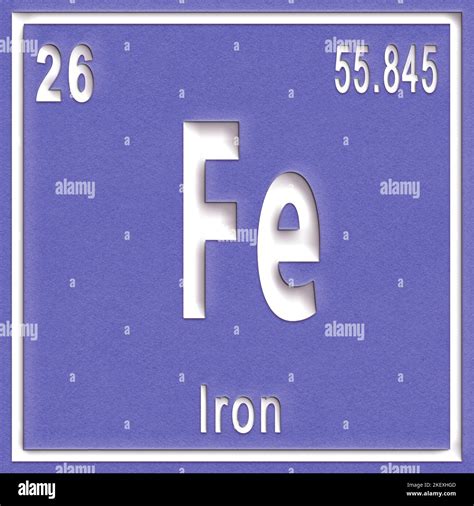 Iron chemical element, Sign with atomic number and atomic weight ...