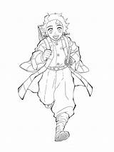 Tanjiro Running Coloring Page  Free Printable Pages For Kids sketch template
