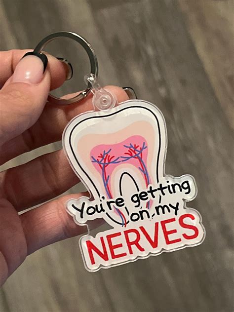 Dental Nerve Keychain, Dental Keychain, Dentist Keyring, Tooth Keychain, Dental Assistant ...