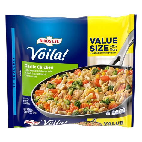 Birds Eye Voila! Family Size Garlic Chicken Skillet TV Dinner Meal, 60 ...