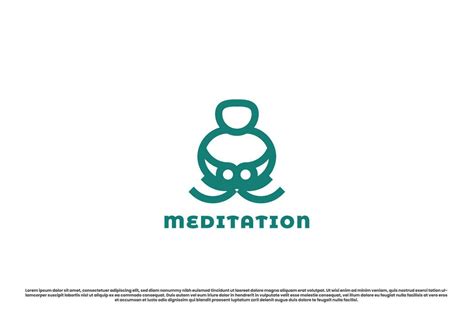 Meditation logo design illustration. Simple flat lifestyle health ...