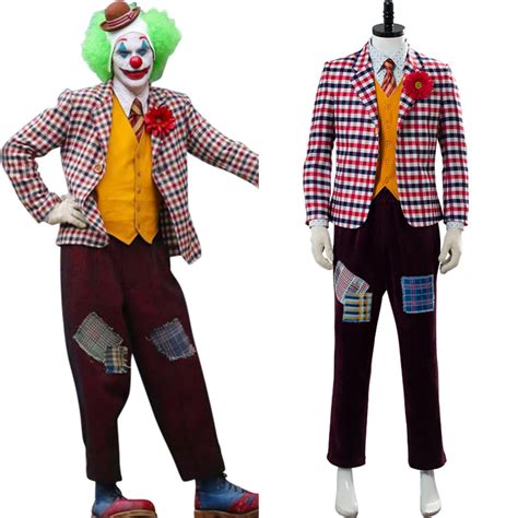 Joker 2019 Joaquin Phoenix Joker Clown Tenue Avec Perrque Cosplay Cost ...