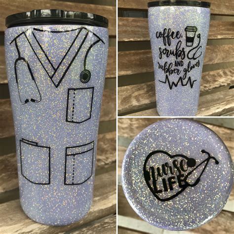 Nurse Scrubs Glitter Tumbler Crafty Creations by Amber Nissen | Tumbler ...