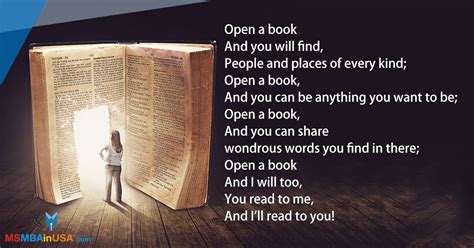 Open a book…. #StudyinUSA #Poem #PoemOfTheDay Via MSMBAinUSA Poem A Day ...